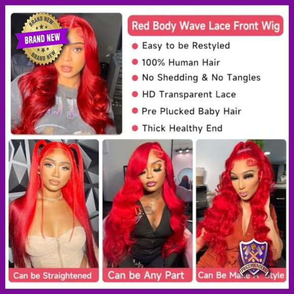 Human Hair Lace Front Wig 22 Inch Body Wave 200 Density Pre Plucked main image 6